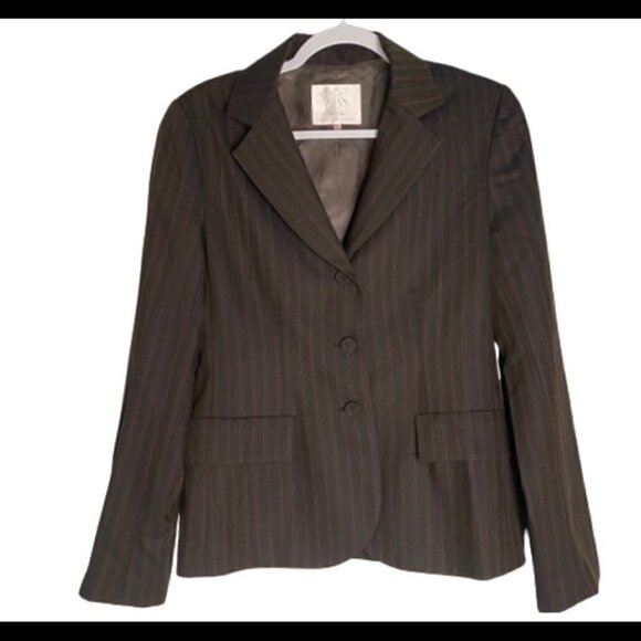 Rebecca Taylor Brown Maroon Striped Blazer - Picture 1 of 6